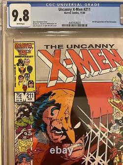 UNCANNY X-MEN #211 (Marvel Comics, 1986) CGC Graded 9.8! White Pages