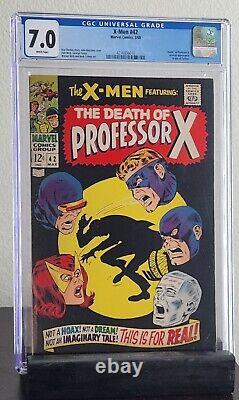 Uncanny X-Men #42 CGC 7.0 White Pages (Death of Professor X) (Origin Cyclops)