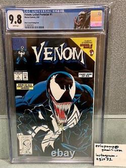 Venom Lethal Protector #1 Cgc 9.8 White Pages Black Cover Printing Error Rare