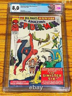 WHITE PAGES CGC 8.0 1st Appearance Sinister Six Amazing Spider-Man Annual #1