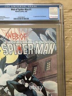 Web Of SPIDER MAN 1 Early Black Costume 9.8 CGC NEWSSTAND-RARE! White Pages
