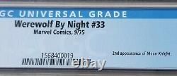 Werewolf by Night #33 CGC 9.2 WHITE PAGES 2nd appearance Moon Knight DISNEY+