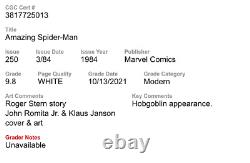 White Pages Newsstand! Amazing Spider-Man #250 CGC 9.8 Hobgoblin Appearance