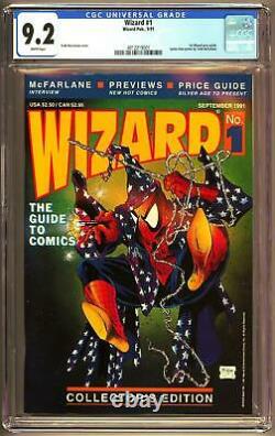 Wizard Magazine 1 Cgc 9.2 Nm- Todd Mcfarlane Spider-man Cover White Pages Bin