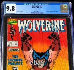 Wolverine #27 CGC 9.8 WHITE Pages Classic Jim Lee Cover! Marvel Comic 1990