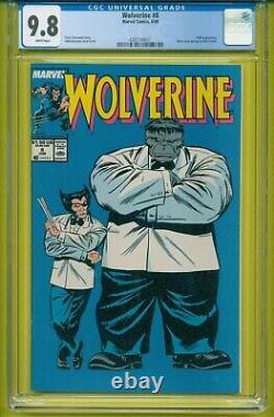 Wolverine #8 Cgc 9.8 Near Mint/mint White Pages Hulk Appearance Marvel 1989