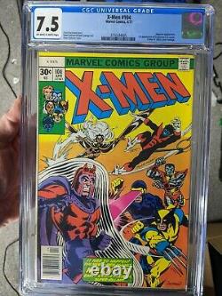 X-Men #104 CGC 7.5 White Pages 1977