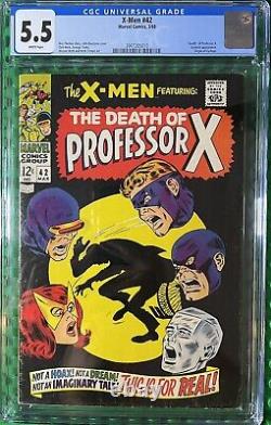 X-Men #42 (1968) Death of Professor X Origin of Cyclops CGC 5.5 WHITE Pages