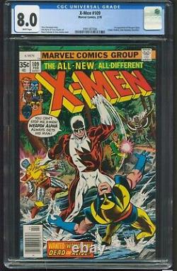 X-men #109 Cgc 8.0 1st Appearance Of Weapon Alpha Byrne White Pages 1978 G-800